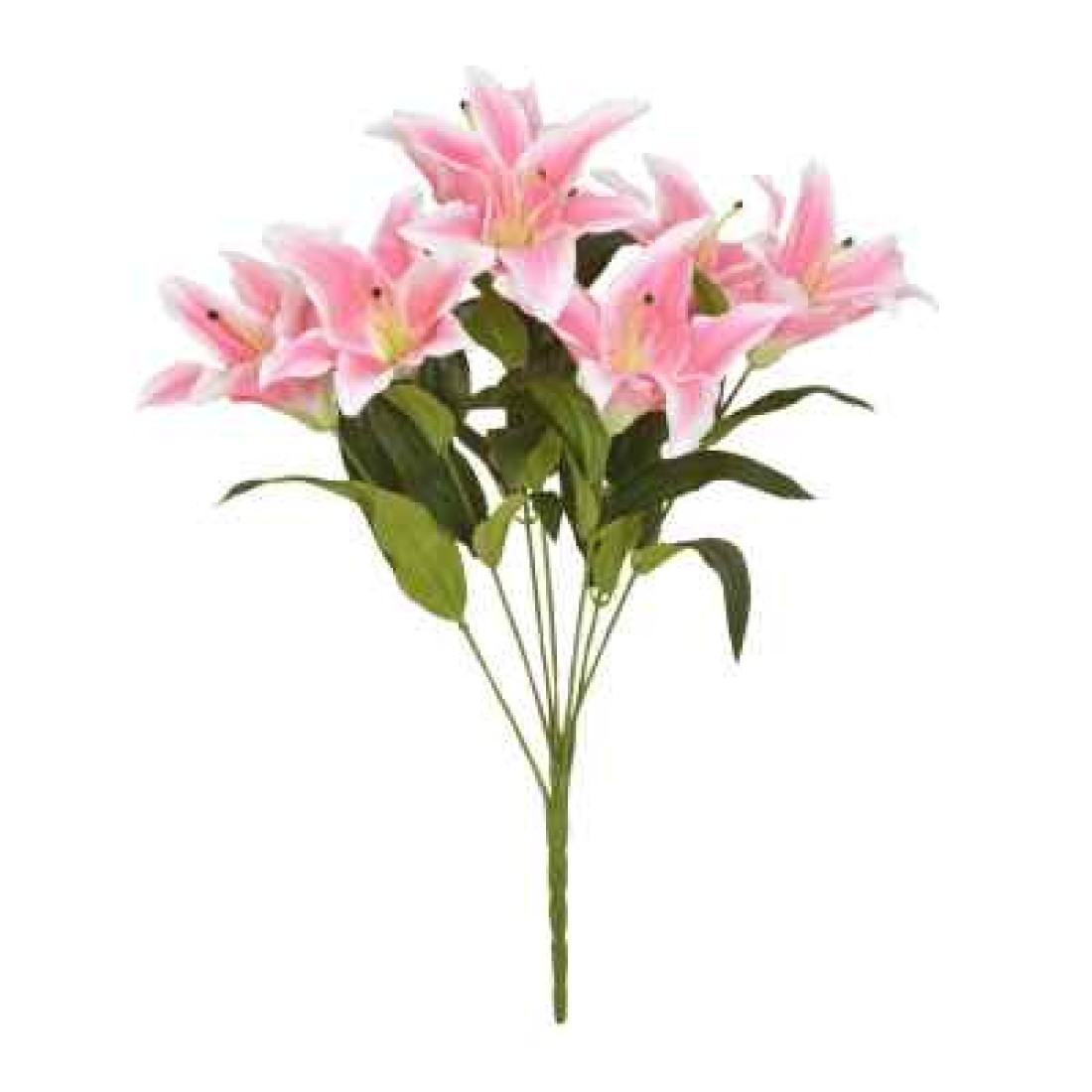 Artificial Flowers Bouquet Pink Lilies 60cm